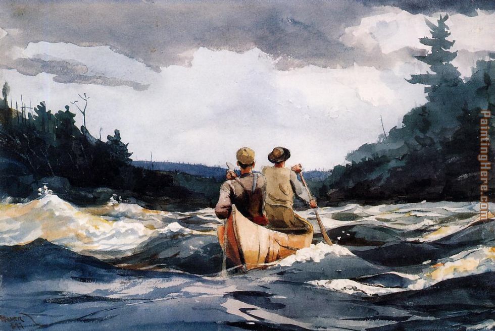 Winslow Homer Canoe in the Rapids